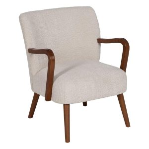 Lænestol Beige Natur Polyester Gummitræ Svamp 56 x 56 x 78 cm