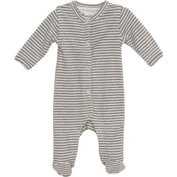 Serendipity Taupe/Offwhite Newborn Dragt Med Fødder - Str. 44