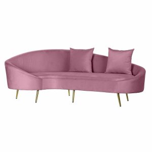 Sofa Pink Gylden Metal Polyester (210 x 120 x 84 cm)