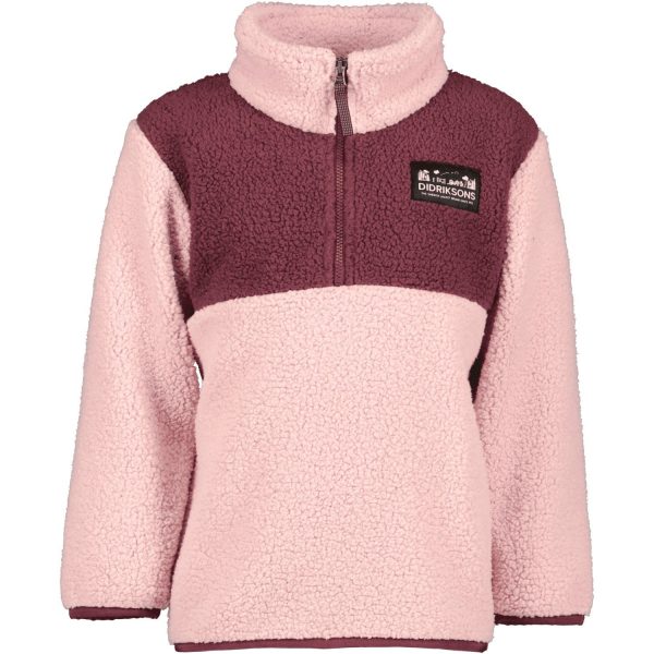 Didriksons Dusty Pink Gosig Kids Halfzip Fleece Jakke - Str. 100