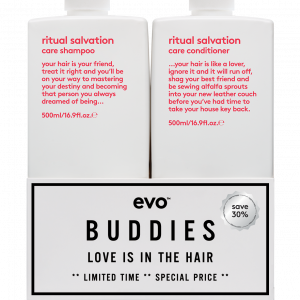 Evo - Ritual Salvation Buddies Shampoo & Conditioner 2x 500ml - Hos Frisøren & Baronen