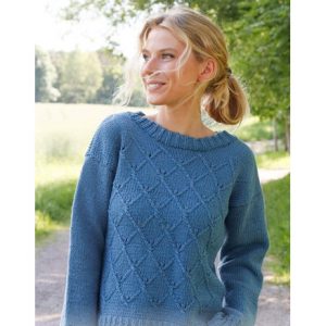 Blue Glass by DROPS Design - Bluse Strikkeopskrift str. S - XXXL - Small