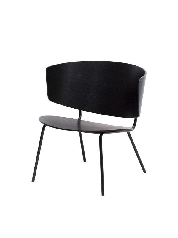 Herman Lounge Chair fra Ferm Living (Sort askefinér, Uden sædepolstring)