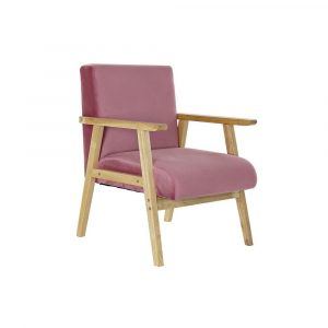 Lænestol Pink Polyester Træ MDF (61 x 63 x 77 cm)