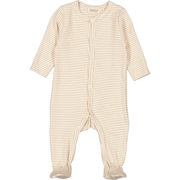 MarMar New Born Modal Fine Rib Sandstone Stripe Rukano Heldragt - Str. 0 mdr/44