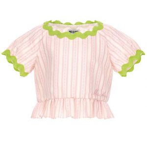 Moschino Top - Rosastribet/Neongrøn