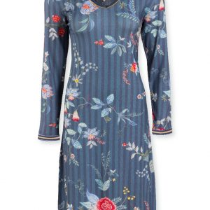 Pip Studio Night Dress Long Sleeve Flower Festival Dark Blue-Small