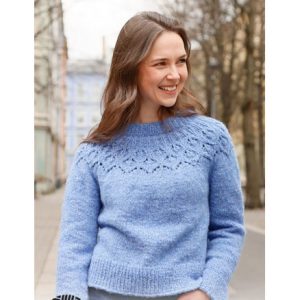 Rain Romance Sweater by DROPS Design - Bluse Strikkeopskrift str. S - - Small