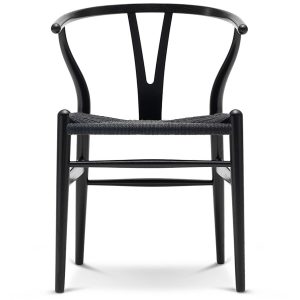 Y-stol CH24, sort ask med sort flet af Hans J. Wegner