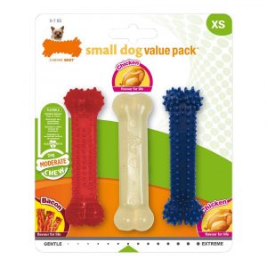 Hund Bidering Nylabone Value Pack Bacon Størrelse S Kylling Termoplastisk (3 stk)