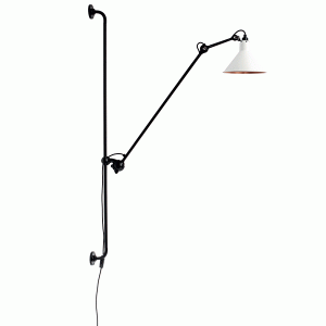 Lampe Gras N214 Væglampe Mat Sort/Mat Hvid/Kobber