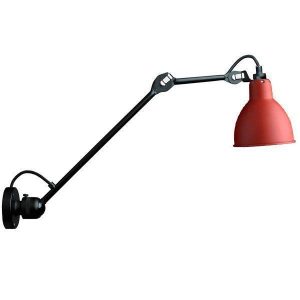 Lampe Gras N304 L40 Væglampe Mat Sort & Rød Hardwired