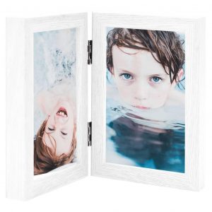 Folderamme til 2 billeder 2x(21x29,7 cm) hvid