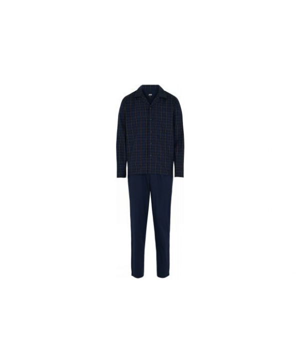 JBS pyjamas woven med vævet bomuld i navy til herre.