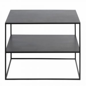 Opulence sofabord, m. hylde - sort metal (65x65)