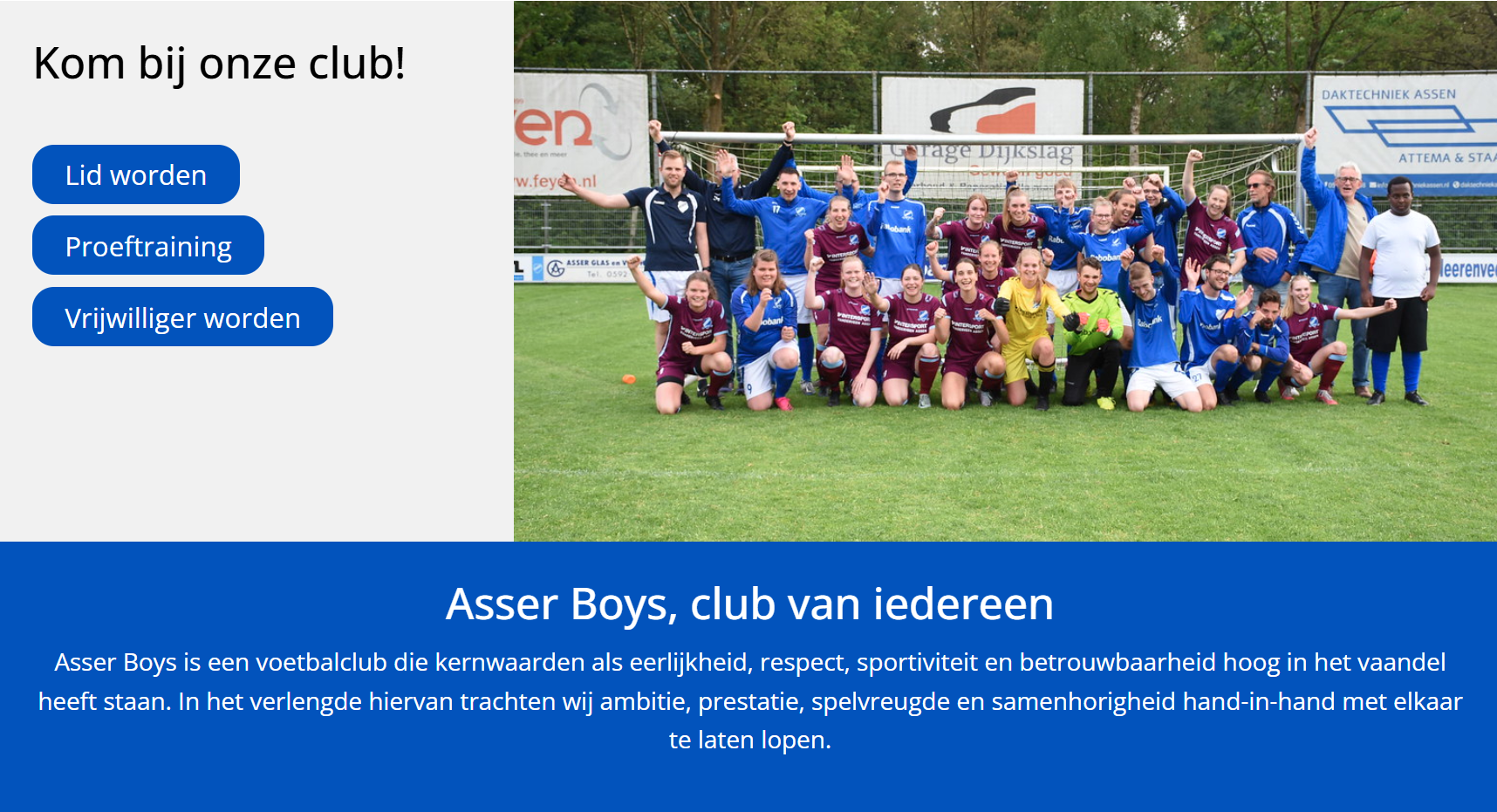 Asser Boys zoekt een trainer / begeleider voor het G-voetbal