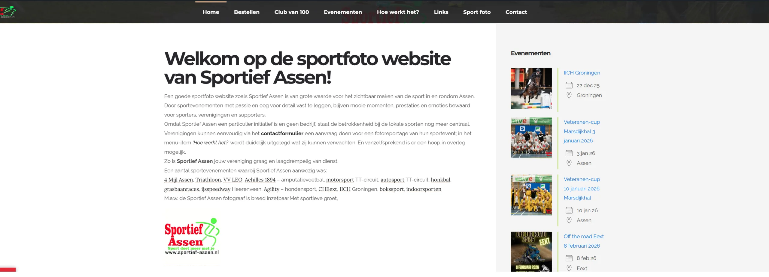 Nieuwe layout in 2026 voor Sportief Assen
