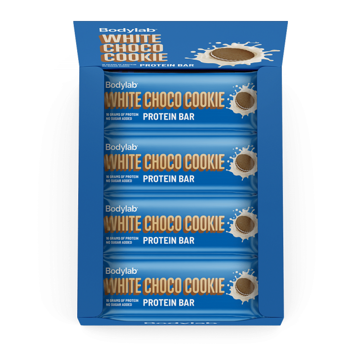 proteinbar 55g white chocolate cookie top box p