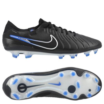 Nike Tiempo Legend 10 Elite FG Shadow - Sort/Krom/Blå - Gress (FG), størrelse 38½