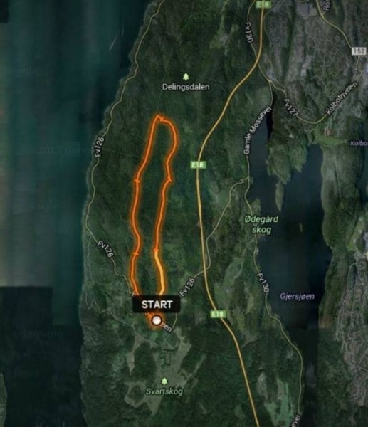 Kart over Svartskogløpet