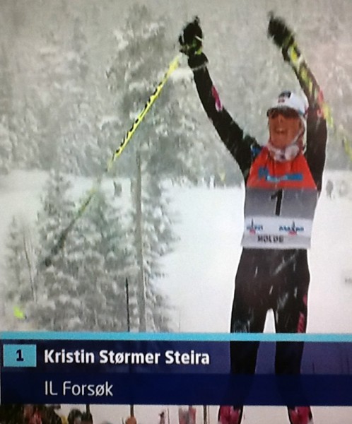 Kristin Størmer Steira viste gryende storfom da hun vant Kongepokalen på favorittdistansen. (Foto: tv-bilde)