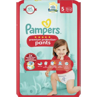 Pampers Premium Protection Pants Luierbroekjes Maat 5, 17 Broekjes, 12-17kg