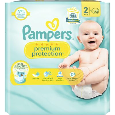 Pampers Premium Protection Maat 2 Luiers x23 4kg-8kg