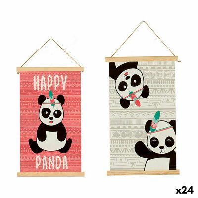 Wanddecoratie Pandabeer 1 x 54 x 33 cm (24 Stuks)