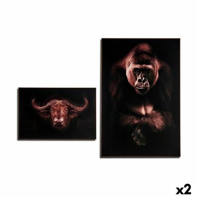 Schilderij Gorilla bufalo spaanderplaat 81,5 x 3 x 121,5 cm (2 Stuks)