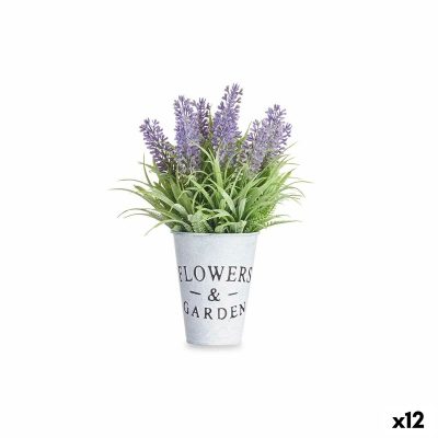 Decoratieve plant Lavendel Metaal Plastic 10 x 22 x 10 cm (12 Stuks)