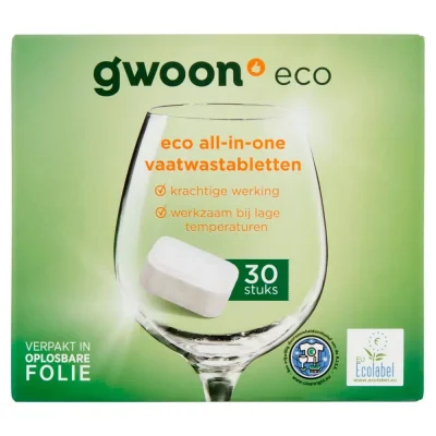 g’woon Eco All-in-One Vaatwastabletten 30 Stuks 600 g