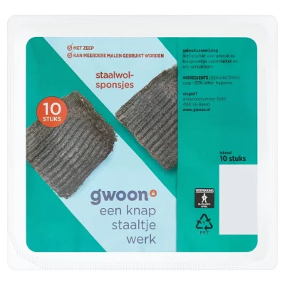 g’woon Staalwol Sponsjes 10 Stuks