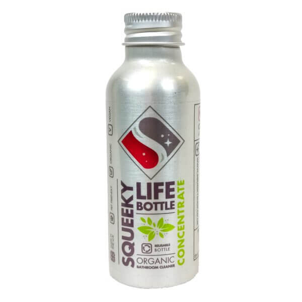 Squeeky Life Organic natural plastic free bathroom cleaner bundle aluminium concentrate refill. These are for the squeeky life bottles and bundle