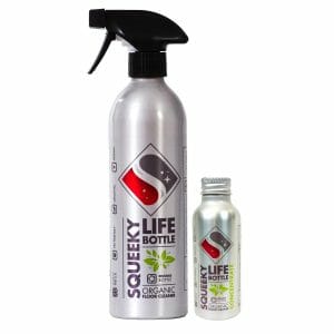 Squeeky natural floor cleaner refill bundle. Aluminium Life bottle and concentrate refill