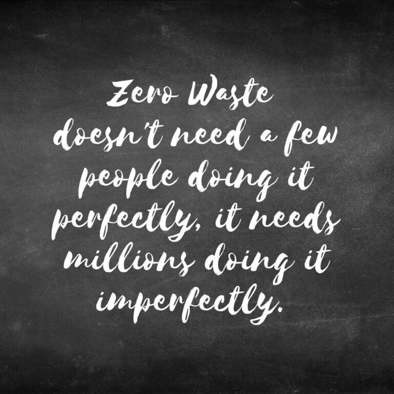 zero waste quote on chalkboard