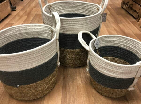Striped Basket set of three