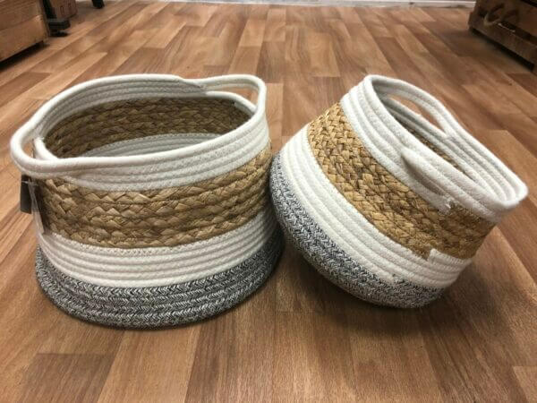 Set of Two natural baskets