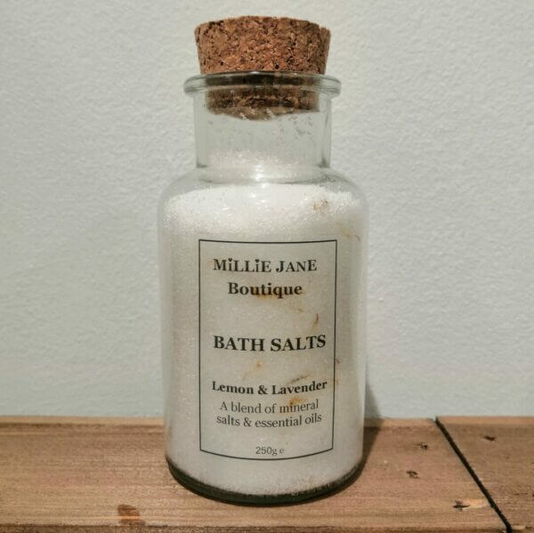 Millie Jane Boutique 250g plastic free Lemon and Lavender bath salts