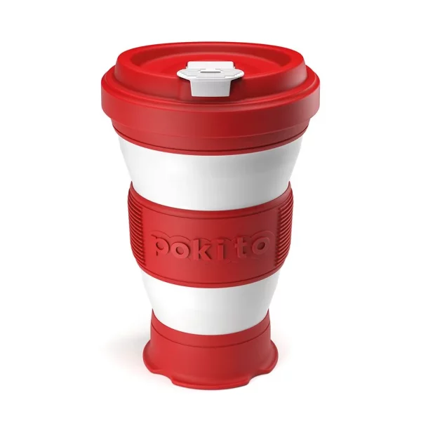 Red and white pop up cup
