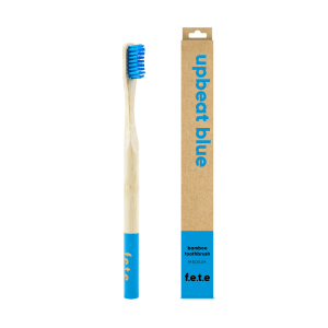 Medium blue bamboo toothbrush