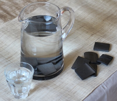Bamboo charcoal water filters in jug