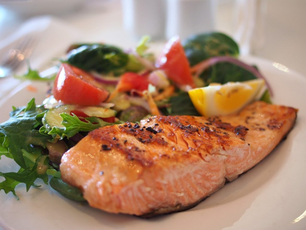 Baked Salmon with Roasted Vegetables on Squirrel Lettings