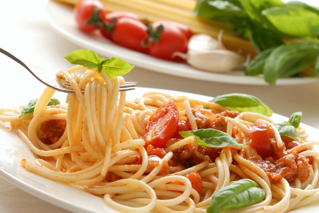 Pasta with Tomato Sauce and Basil on Squirrel Lettings