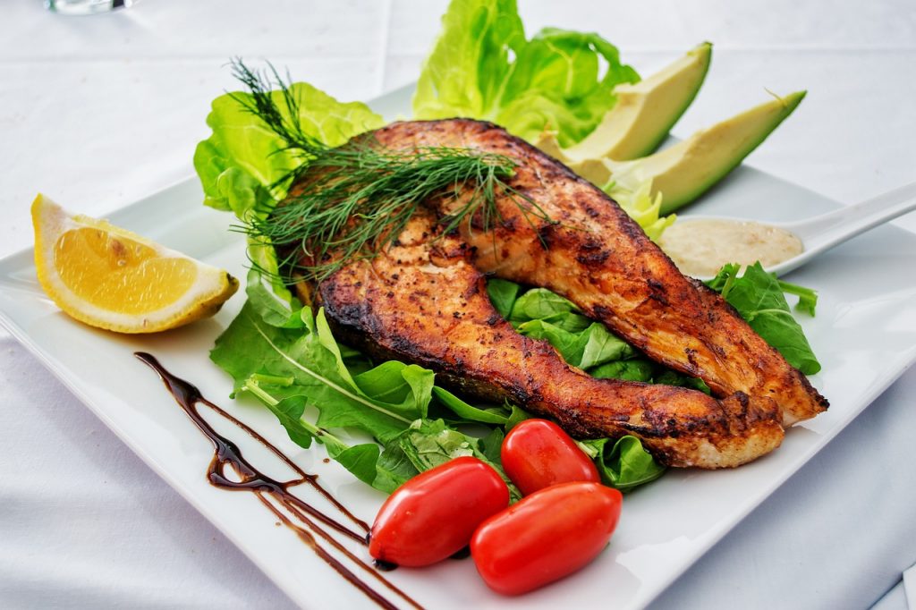 Salad with Grilled Chicken or Salmon on the JJ Barnes Blog