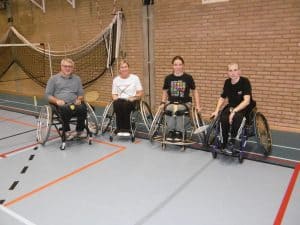 spelers van promotiewedstrijd G badminton in Moorsele