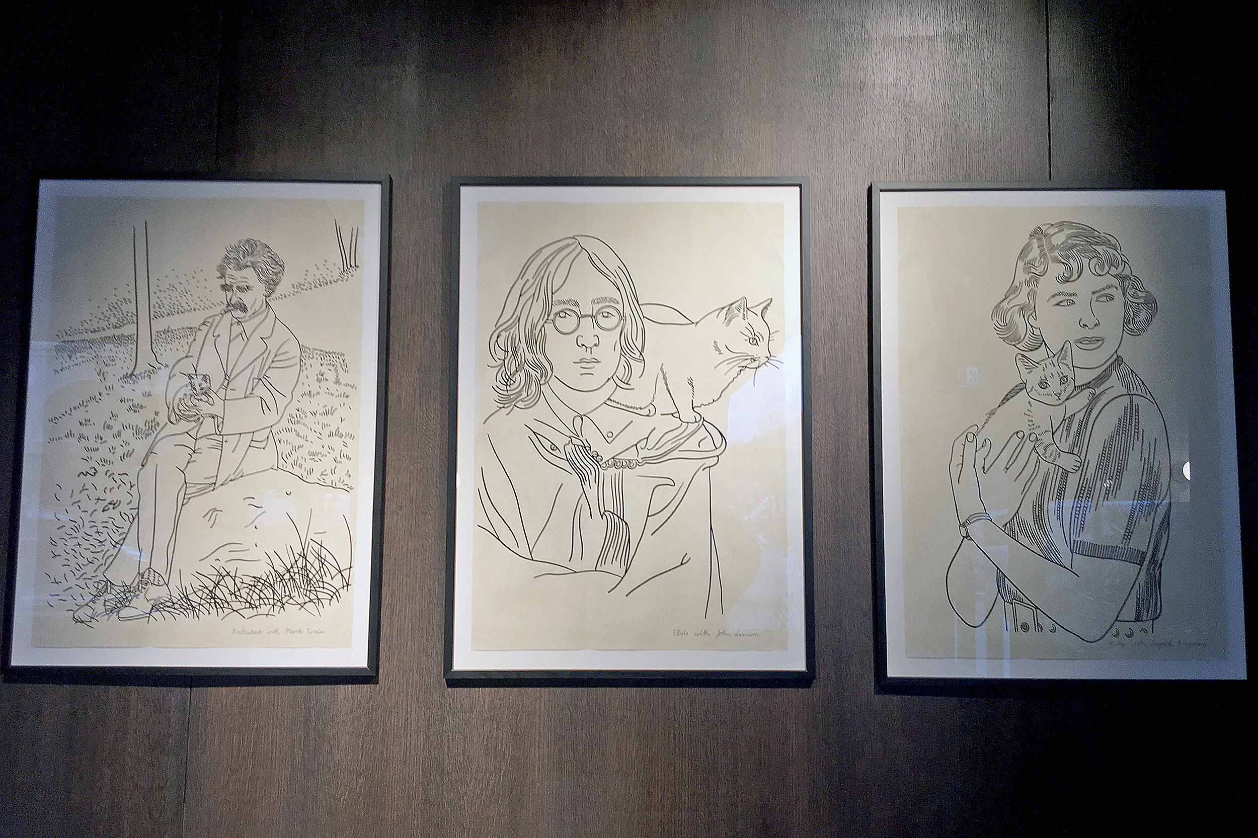 Java Whiskers Mark Twain, John Lennon och ingrid Bergman med sina katter.