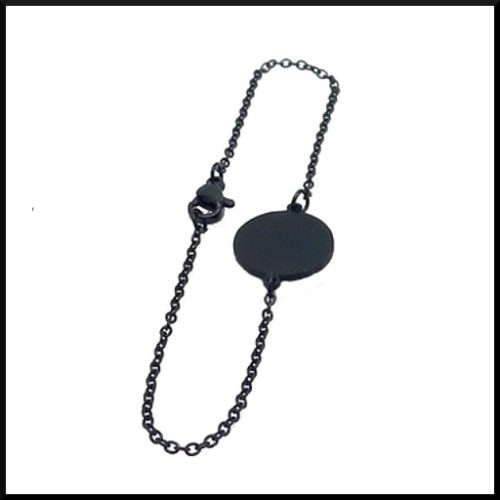 Armband Svart Platta