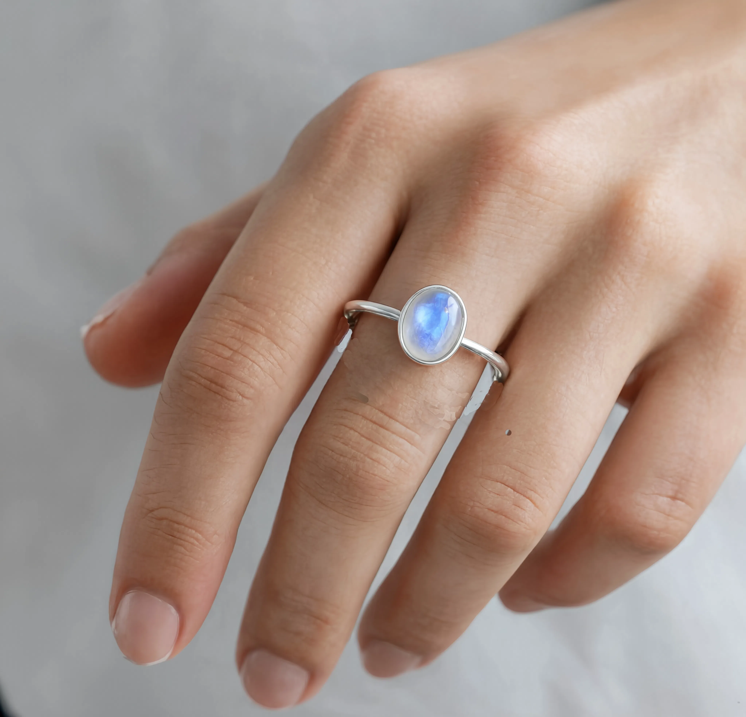 Ring Månsten i stål