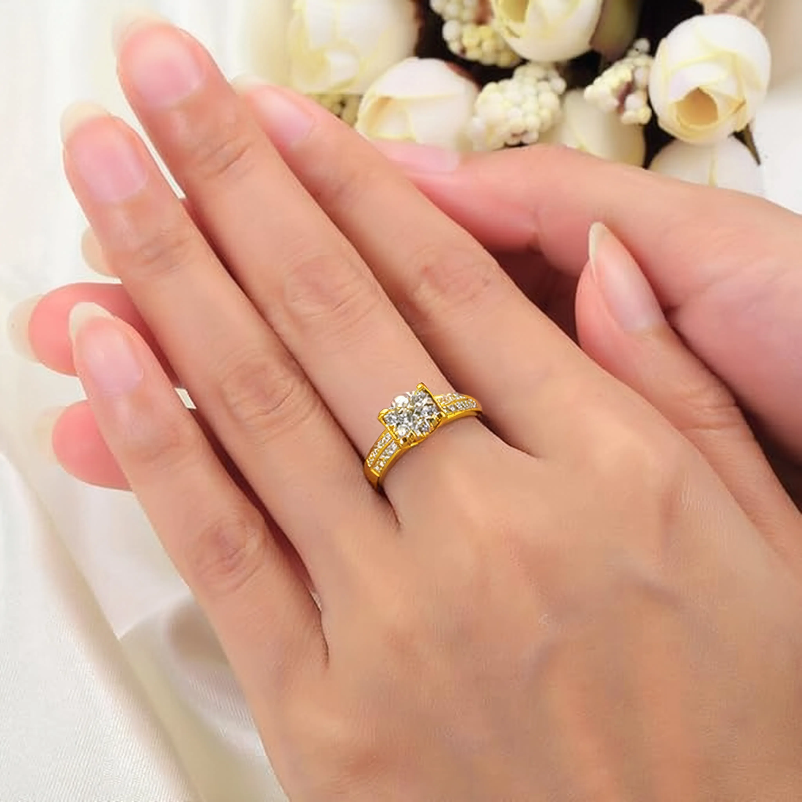 Ring Brilliant Guld pläterat stål