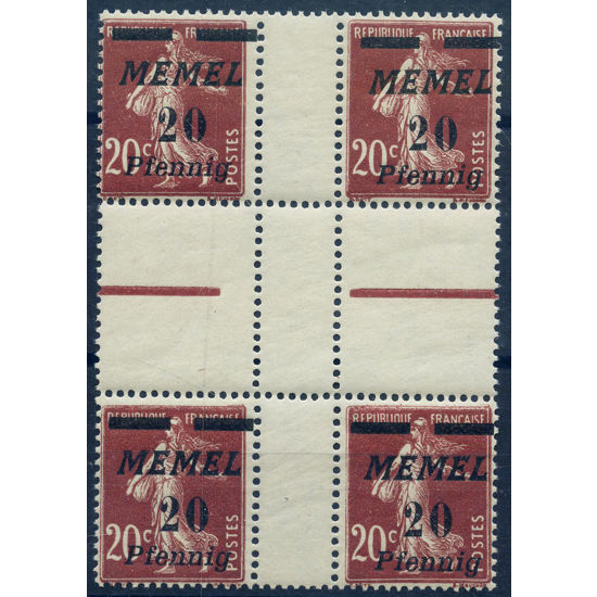 MEMEL: HEART-PIECE block from 1920